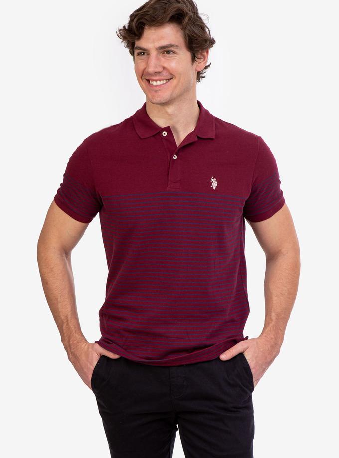 USPA STRIPE PIQUE POLO SHIRT Same Day Delivery