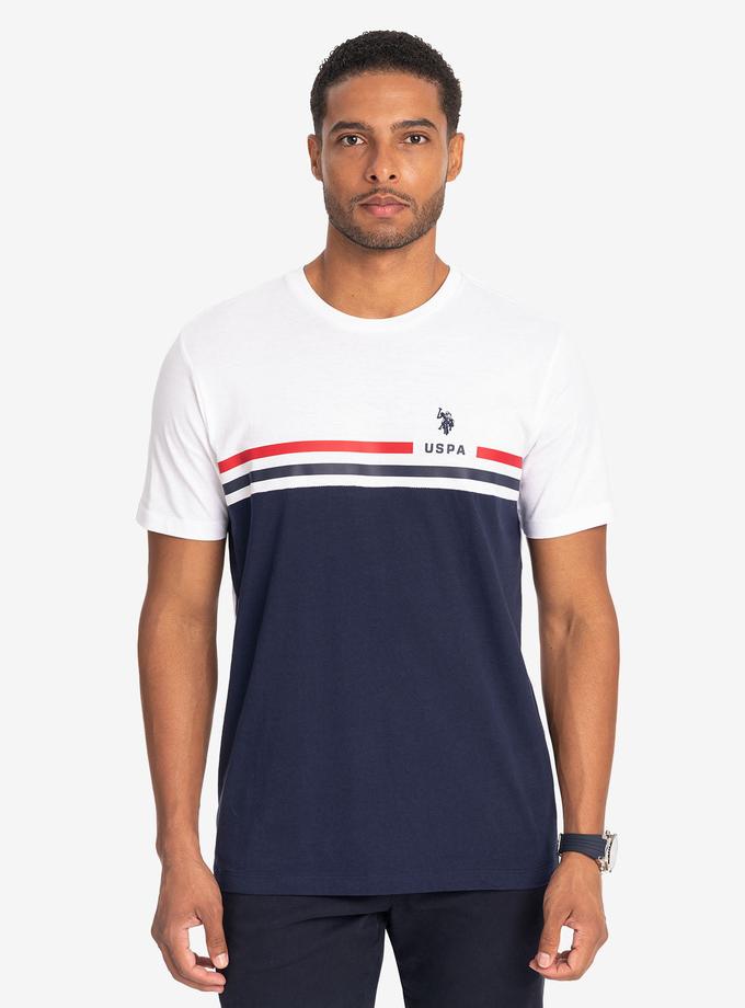 USPA STRIPE PRINT JERSEY T-SHIRT Best Price