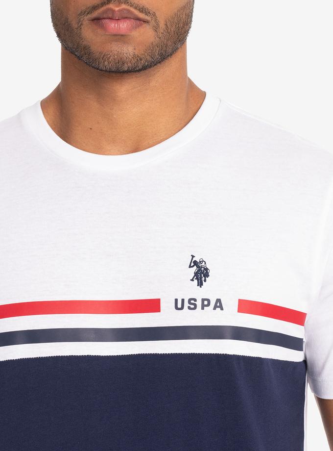 USPA STRIPE PRINT JERSEY T-SHIRT Best Price