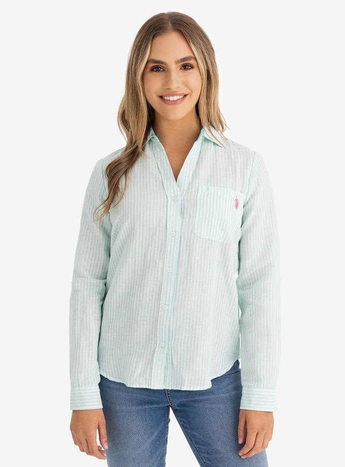 USPA STRIPE ROLL SLEEVE WOVEN SHIRT Best Price