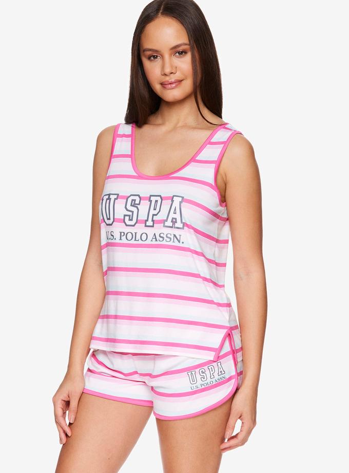 USPA STRIPE SLEEPWEAR SHORT SET For Sale