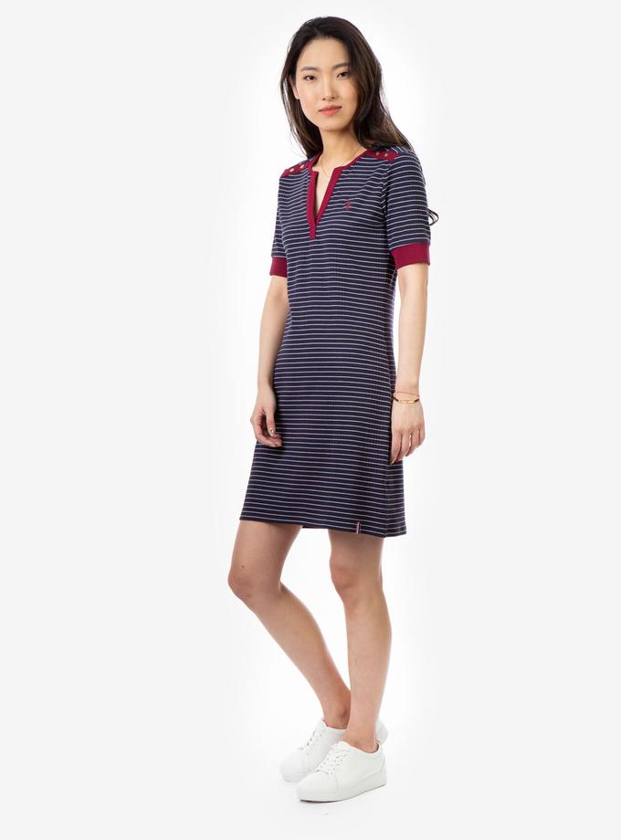 USPA STRIPE SPLIT NECK DRESS Best Seller