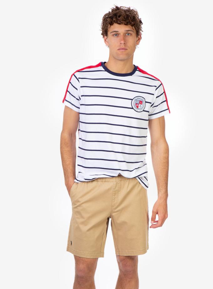 USPA STRIPE USA PATCH LOGO T-SHIRT For Sale