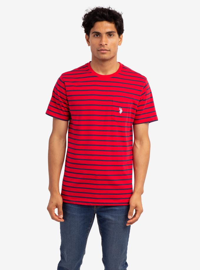 USPA STRIPED CHEST POCKET T-SHIRT Best Price