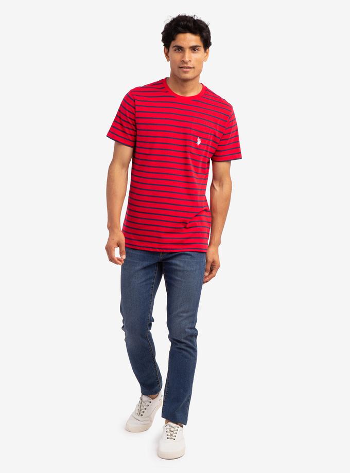 USPA STRIPED CHEST POCKET T-SHIRT Best Price