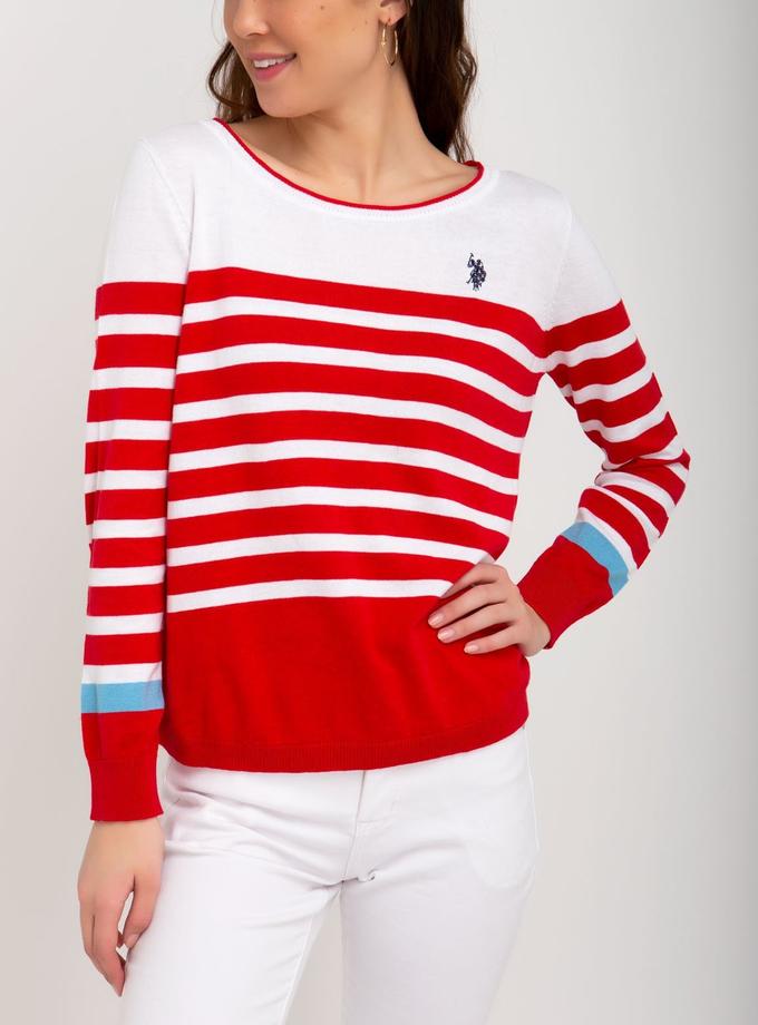 USPA STRIPED COLORBLOCK SWEATER Best Seller