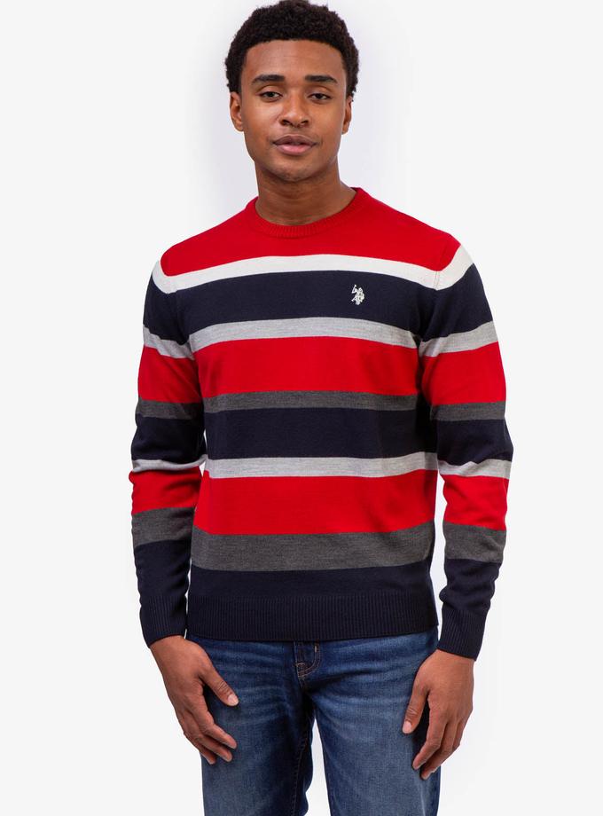 USPA STRIPED CREW NECK SWEATER Best Buy