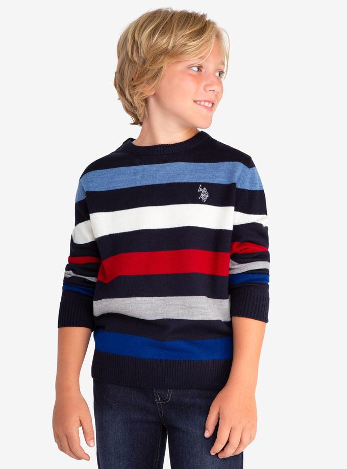 USPA STRIPED CREW NECK SWEATER Best Price