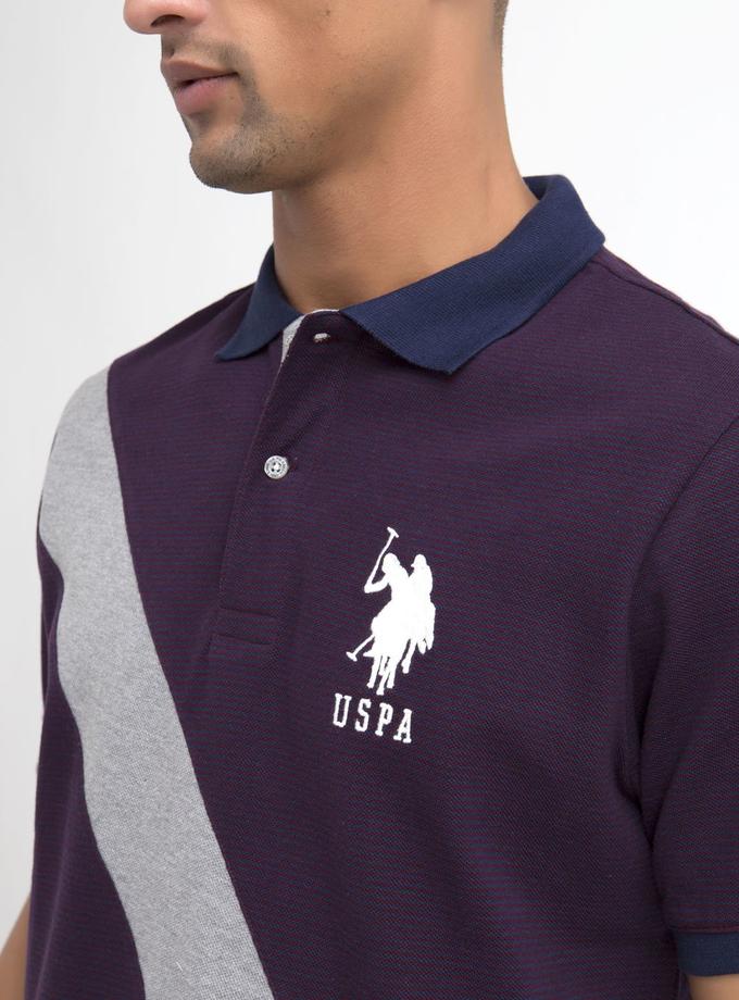 USPA STRIPED & DIAGONAL POLO SHIRT On Sale