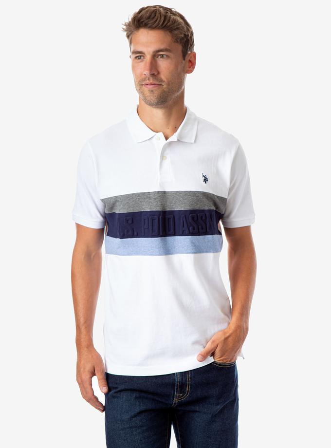 USPA STRIPED EMBOSSED POLO SHIRT Best Seller