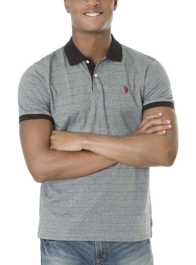 USPA STRIPED JACQUARD POLO SHIRT Same Day Delivery