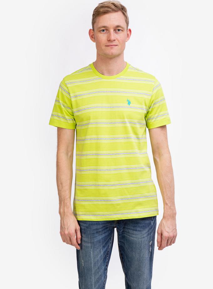 USPA STRIPED JERSEY CREW NECK T-SHIRT Same Day Delivery