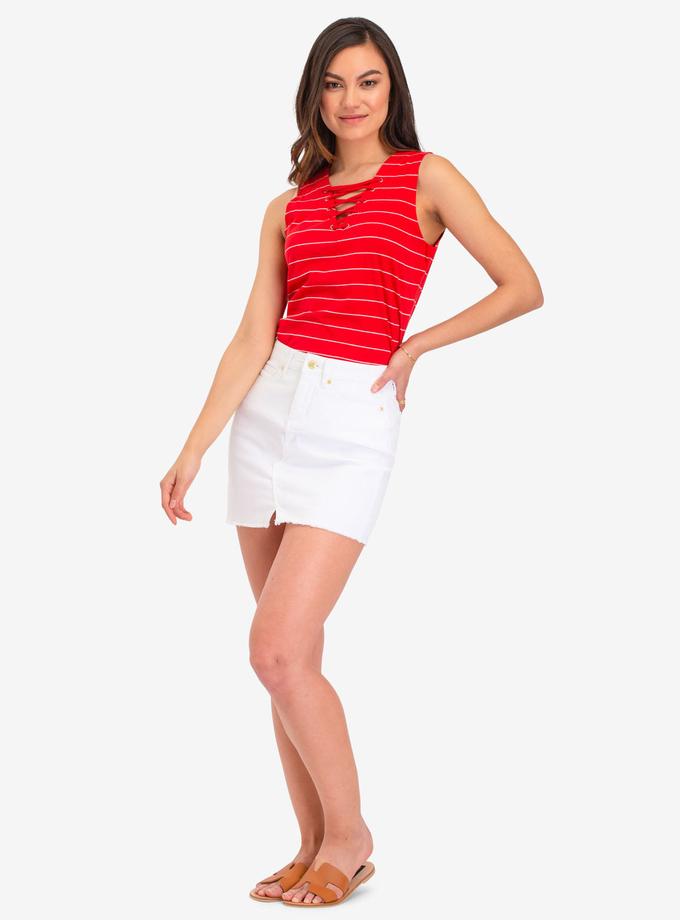 USPA STRIPED LACE UP TOP Best Price