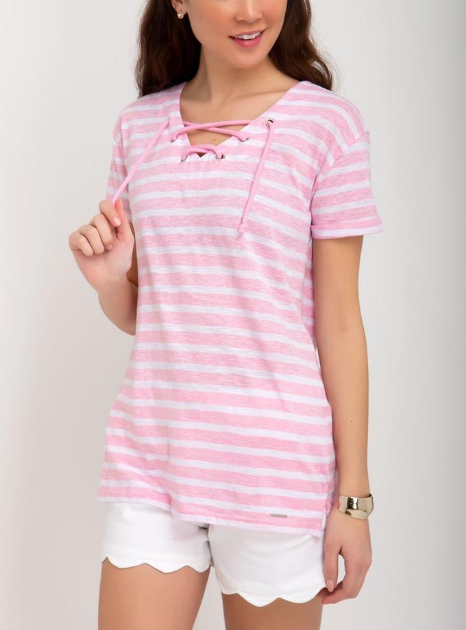 USPA STRIPED LACE-UP TOP On Sale