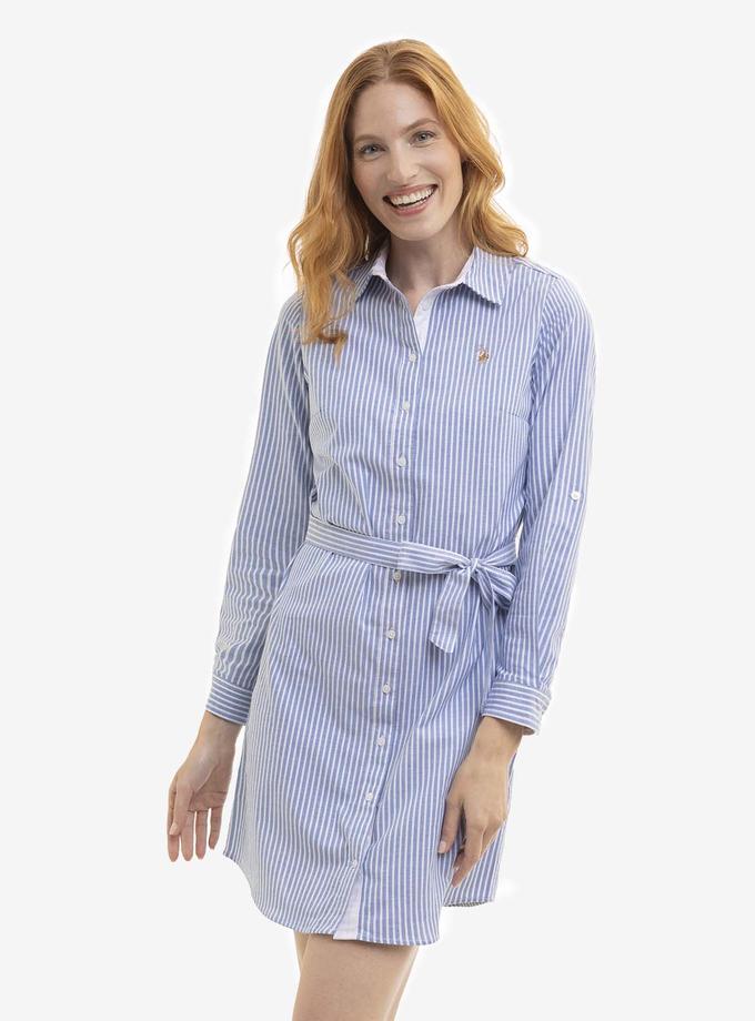 USPA STRIPED MULTI-COLORED LOGO OXFORD DRESS On Sale