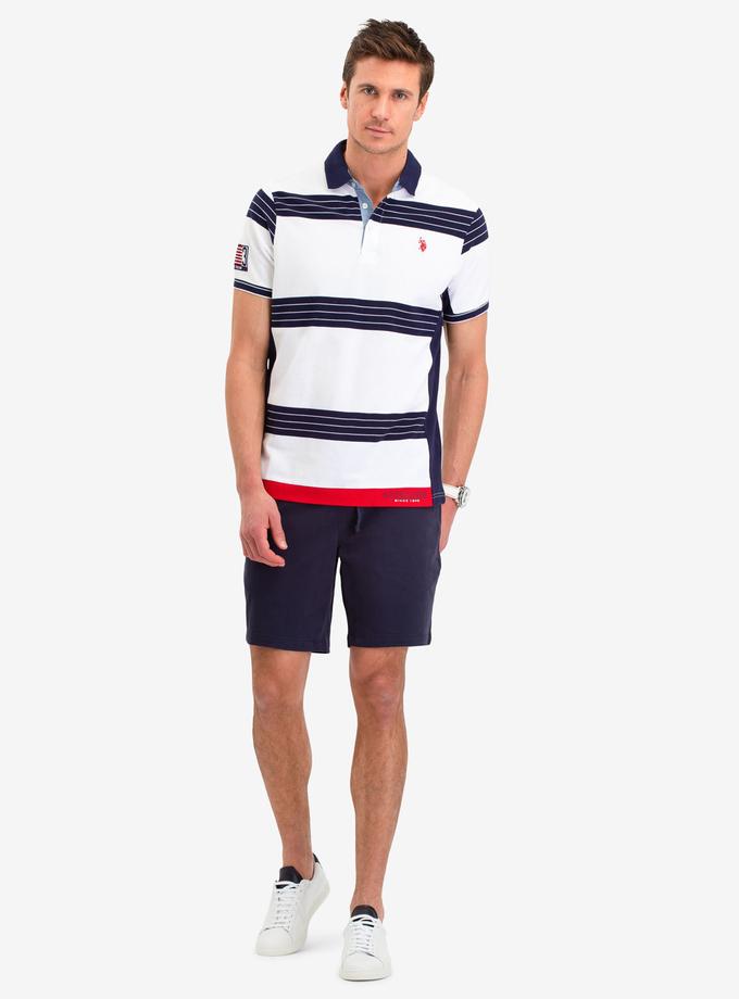 USPA STRIPED PIQUE POLO SHIRT High Quality