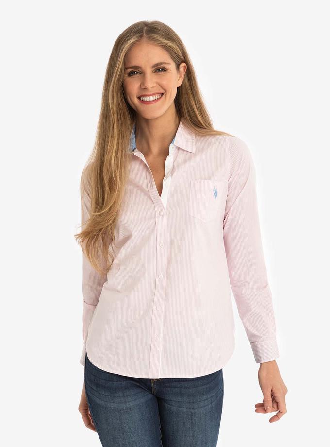 USPA STRIPED POPLIN LONG SLEEVE SHIRT For Sale