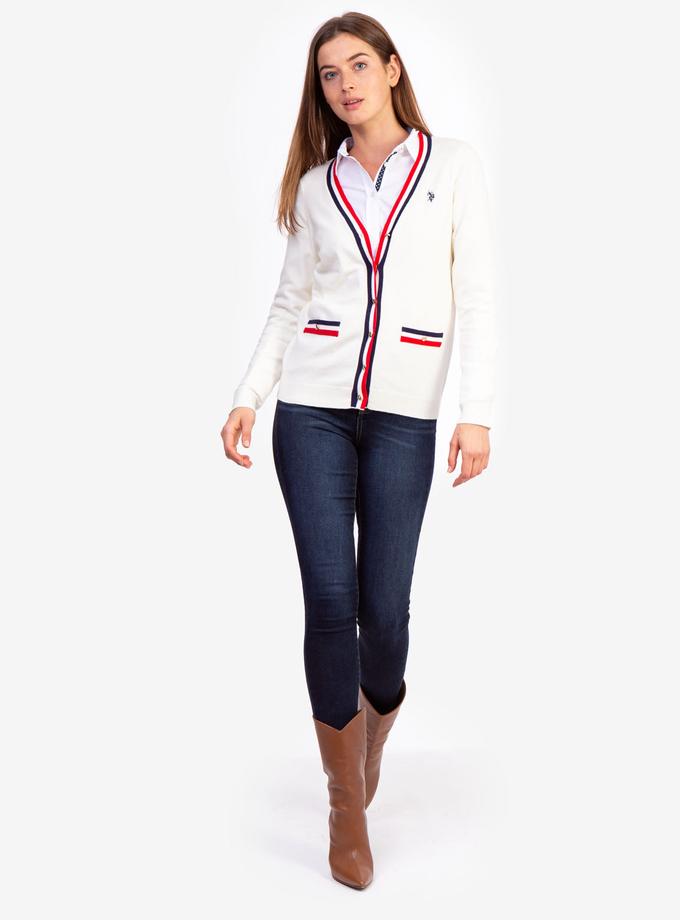 USPA STRIPED RIB KNIT CARDIGAN On Sale