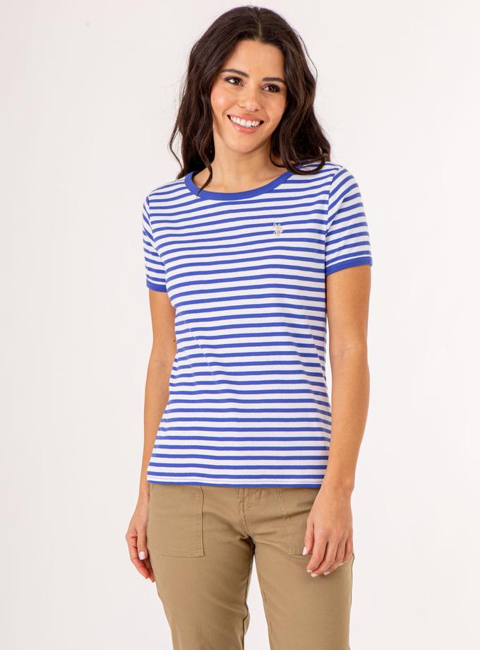 USPA STRIPED RINGER NECK TRIM T-SHIRT Best Seller