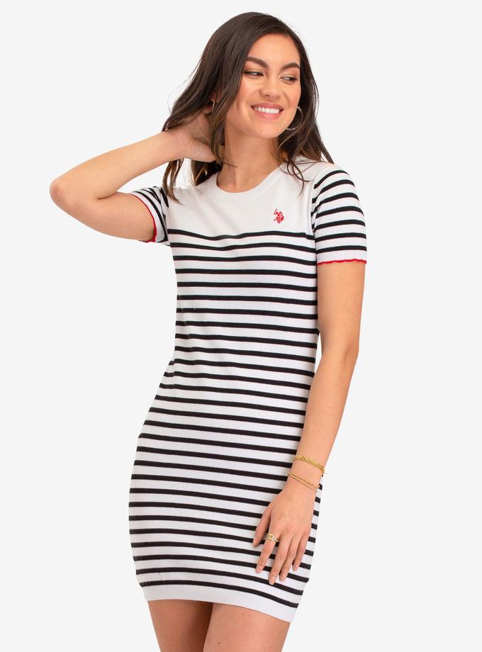 USPA STRIPED SCALLOP SWEATER DRESS Best Seller