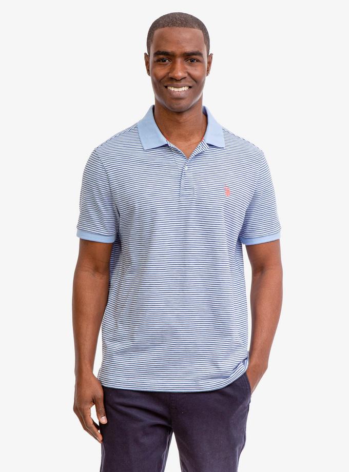 USPA STRIPED SLUB JERSEY POLO SHIRT High Quality