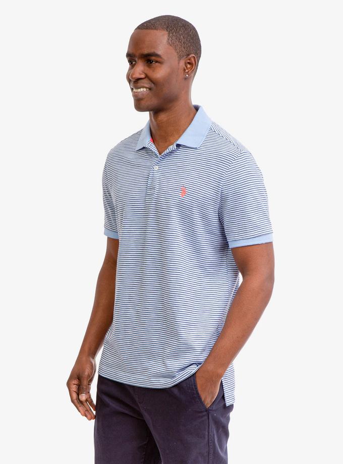 USPA STRIPED SLUB JERSEY POLO SHIRT High Quality