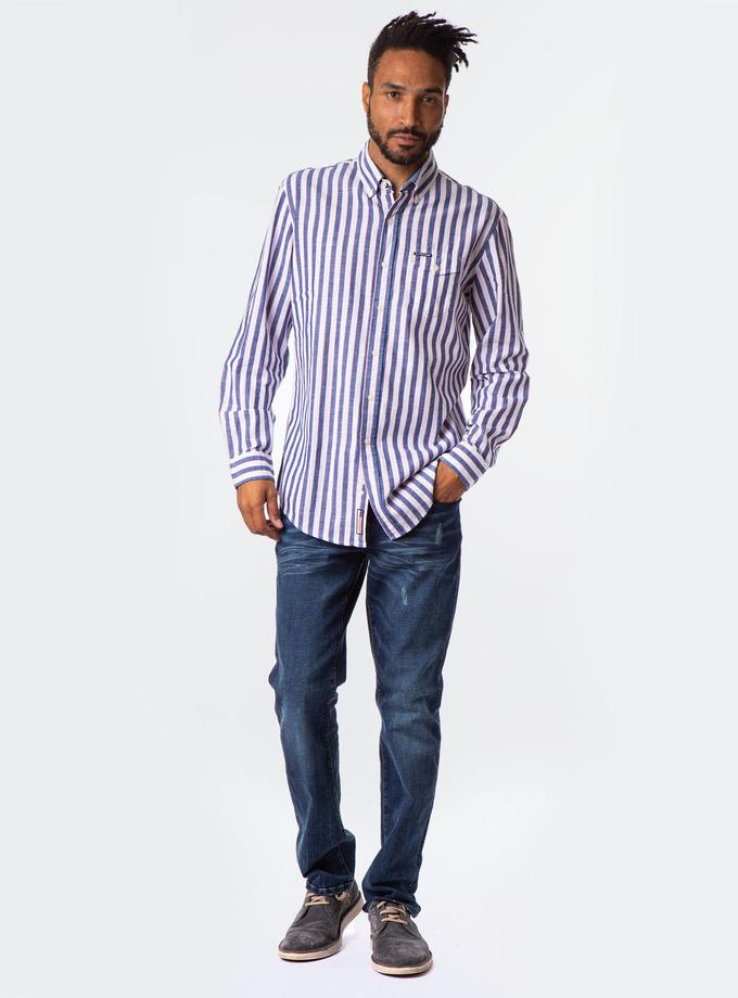 USPA STRIPED TEXTURED POPLIN LONG SLEEVE SHIRT Same Day Delivery