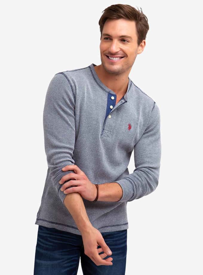 USPA STRIPED THERMAL HENLEY Free shipping