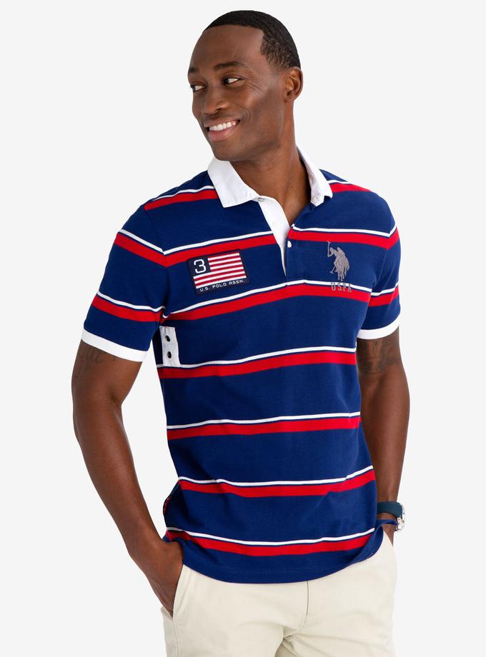 USPA STRIPED TWILL POLO SHIRT High Quality