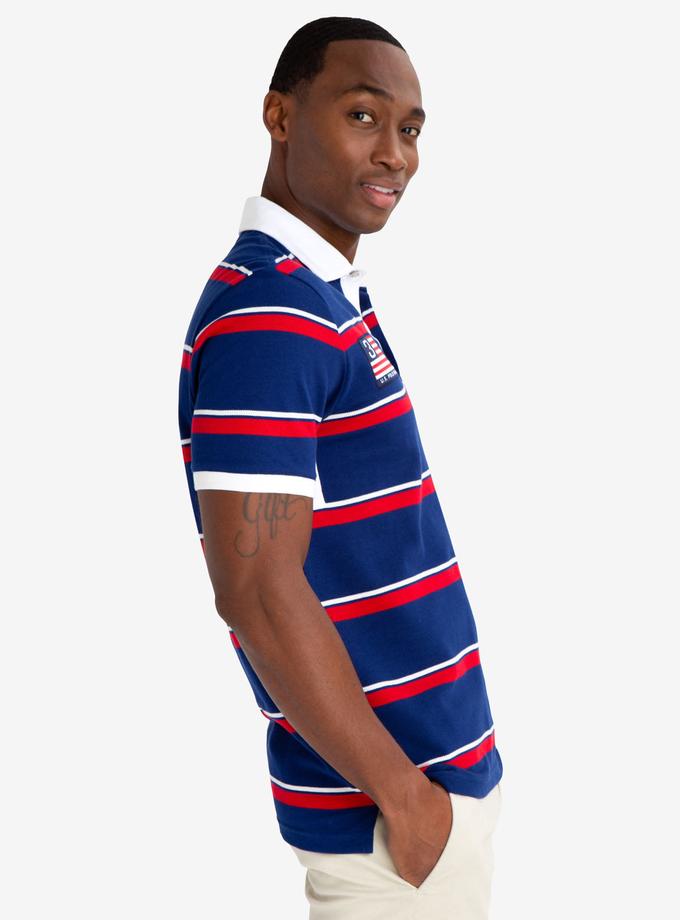 USPA STRIPED TWILL POLO SHIRT High Quality