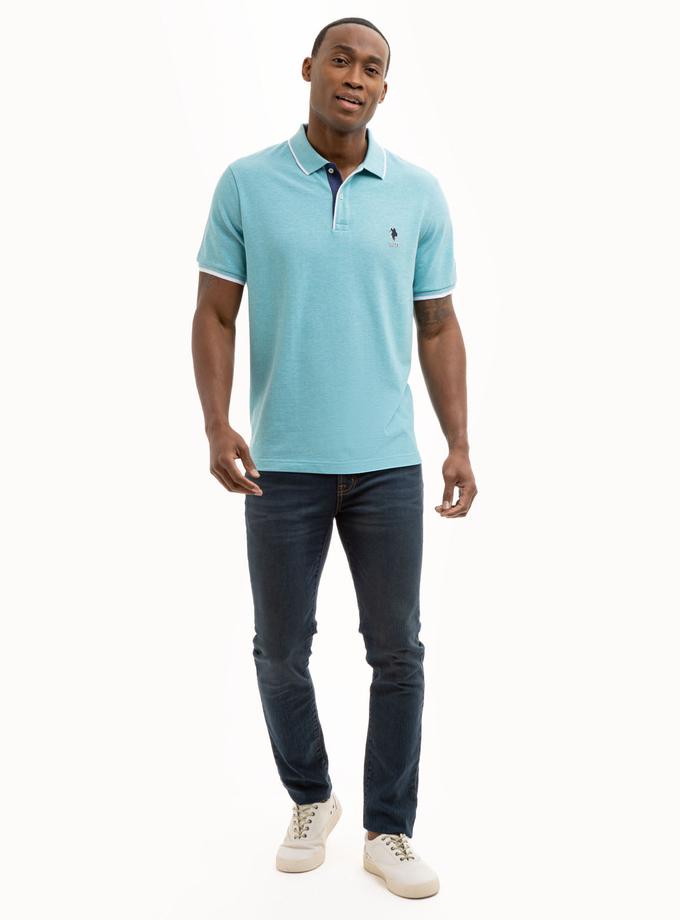 USPA TEAM PIPED HEATHER PIQUE POLO SHIRT New Arrival