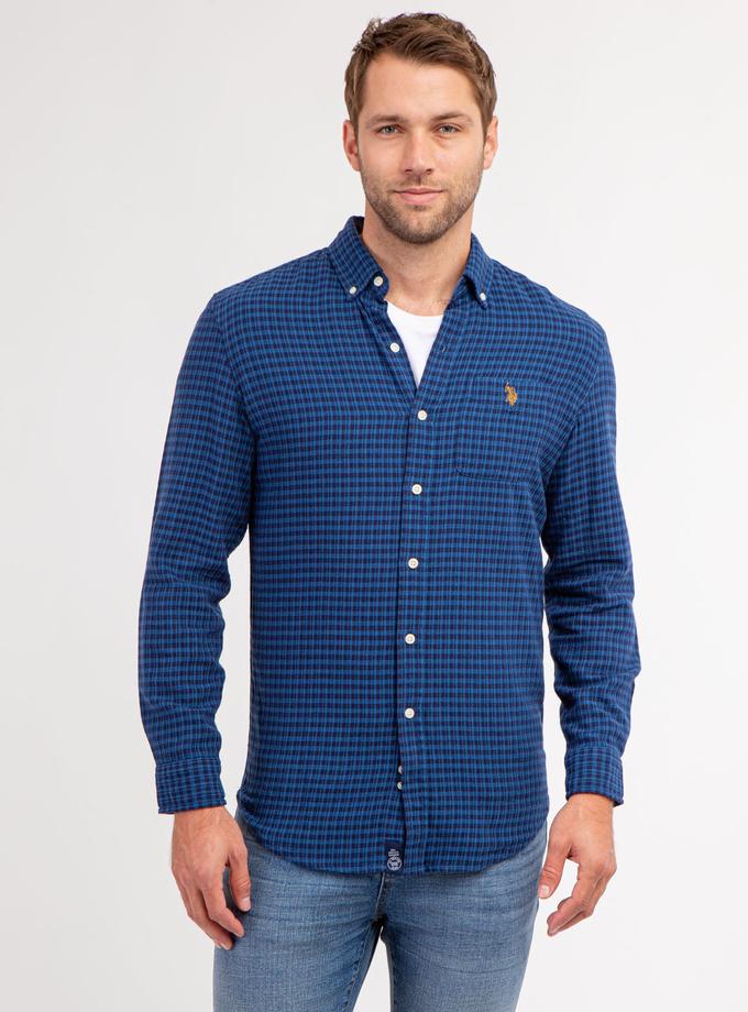 USPA TEXTURED PLAID LONG SLEEVE SHIRT New Arrival