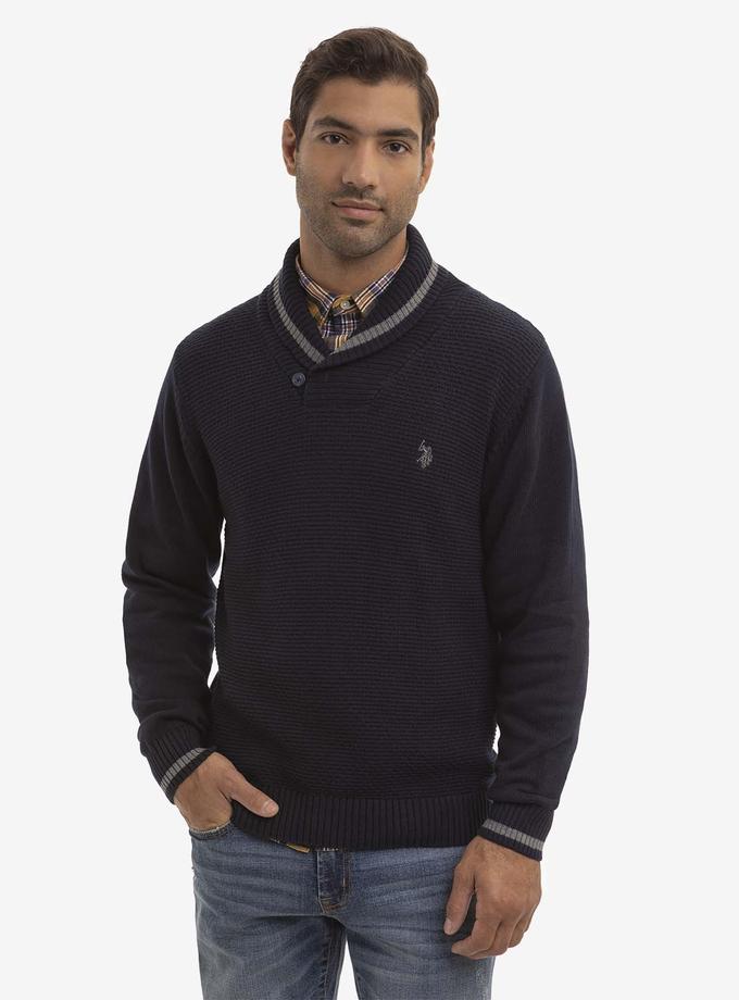 USPA TEXTURED SHAWL COLLAR SWEATER Best Seller