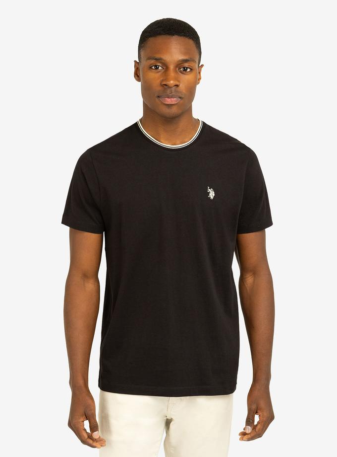 USPA TIPPED CREW NECK COLLAR T-SHIRT For Sale