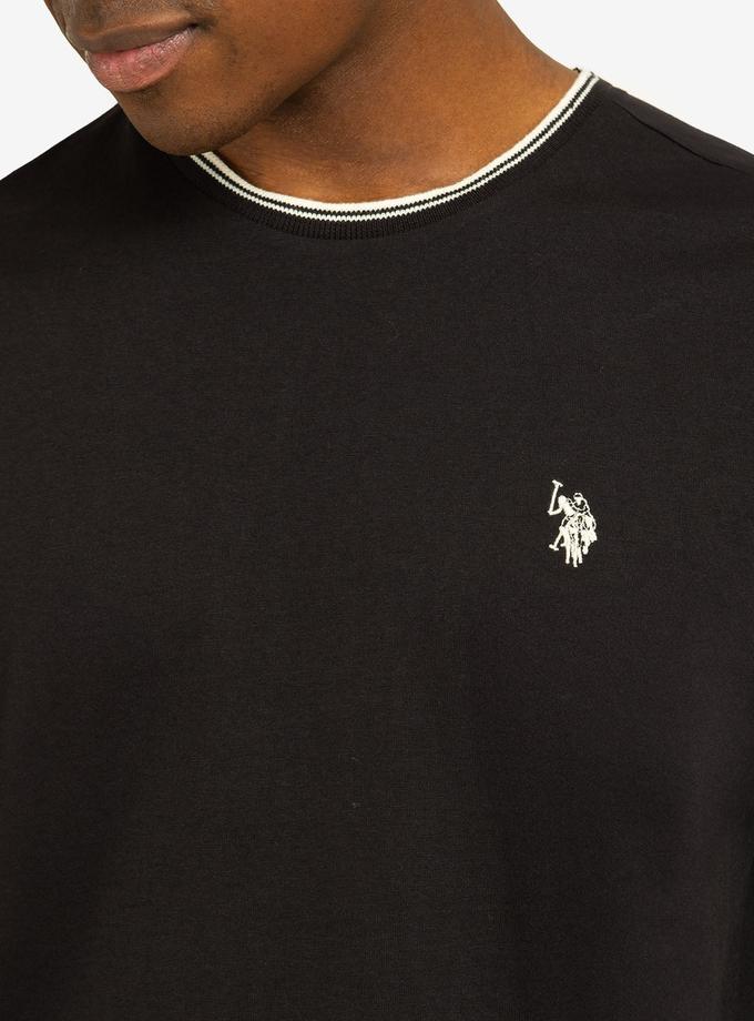 USPA TIPPED CREW NECK COLLAR T-SHIRT For Sale