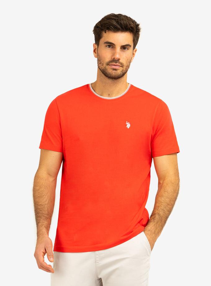 USPA TIPPED CREW NECK COLLAR T-SHIRT New Arrival