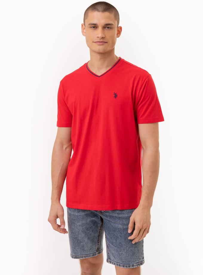 USPA TIPPED V-NECK JERSEY T-SHIRT Best Buy