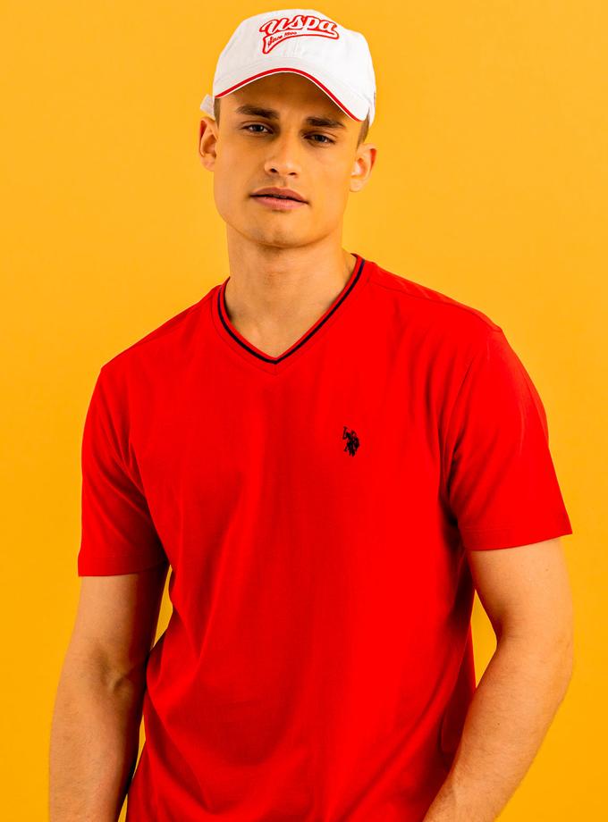 USPA TIPPED V-NECK JERSEY T-SHIRT Best Buy