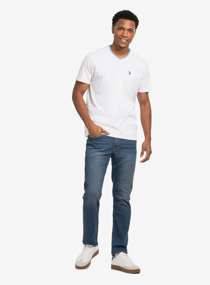 USPA TIPPED V-NECK JERSEY T-SHIRT Best Price