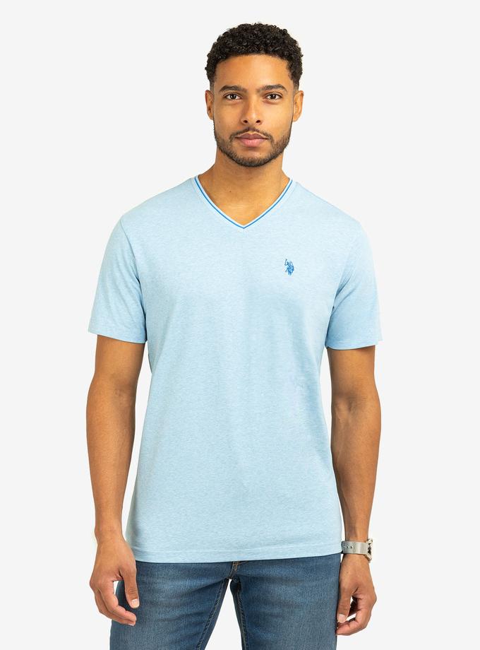 USPA TIPPED V-NECK JERSEY T-SHIRT Best Seller