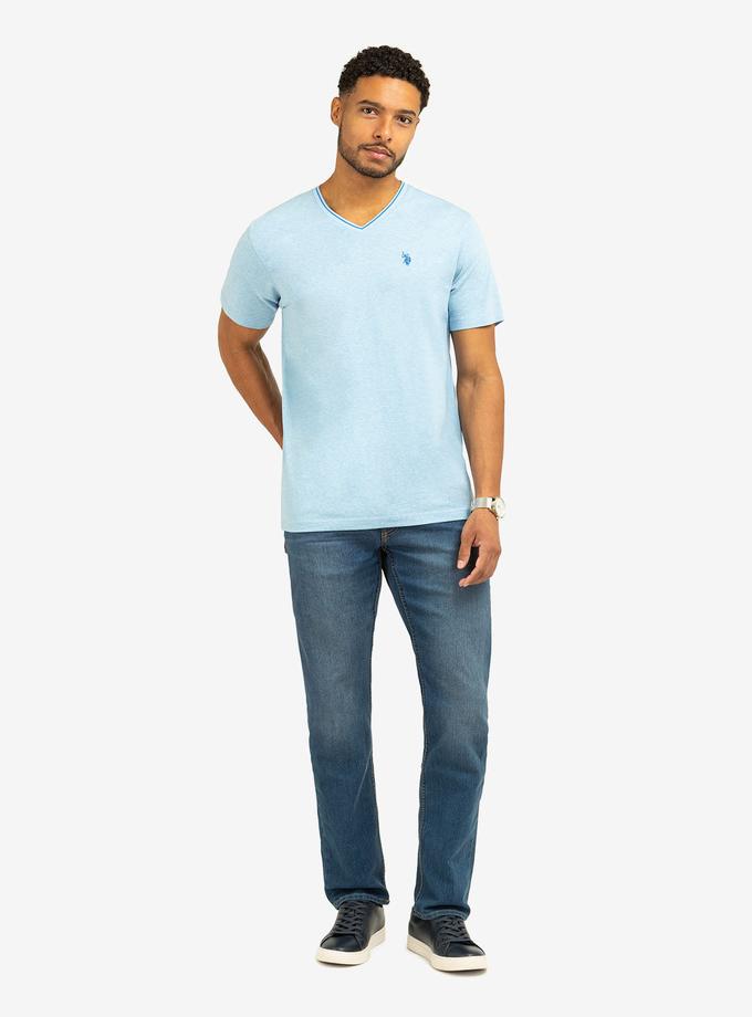 USPA TIPPED V-NECK JERSEY T-SHIRT Best Seller