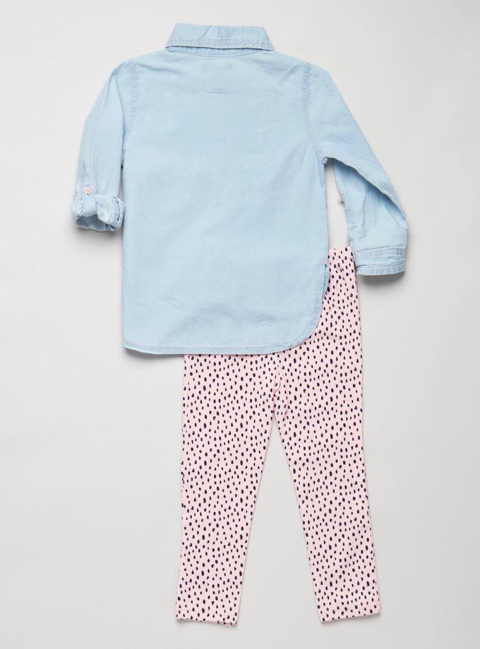 USPA Toddler 2 Piece Set: Pleated Shirt & Leggings New Arrival