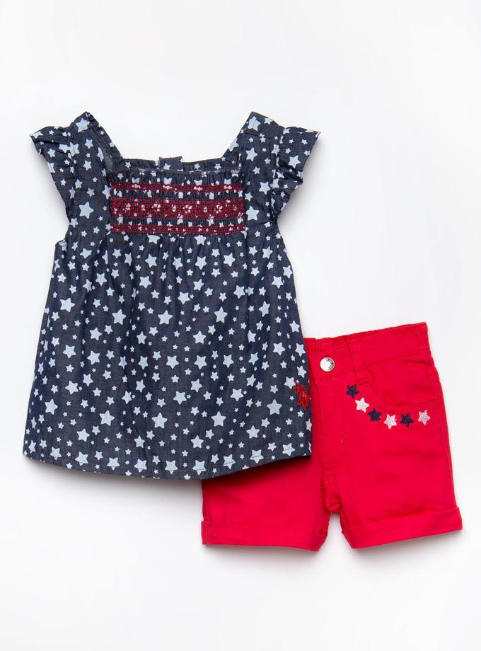 USPA TODDLER 2 PIECE SET - SMOCKED TOP & SHORTS Best Seller