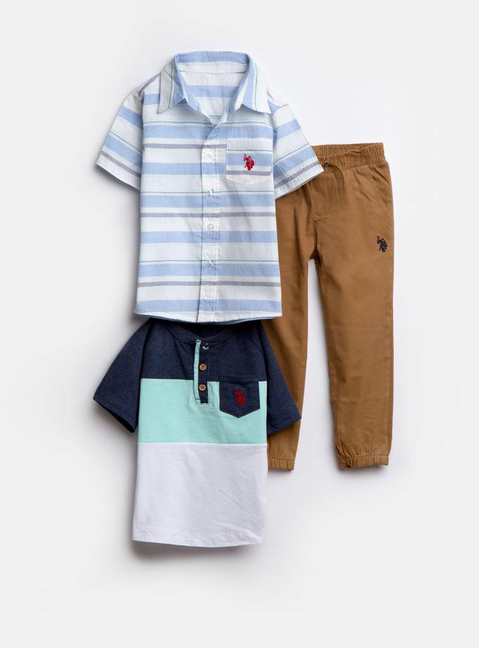 USPA TODDLER BOYS 3 PIECE SET: SHIRT, TEE & JOGGERS On Sale