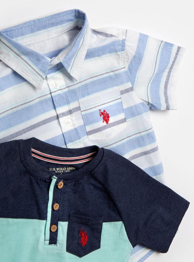 USPA TODDLER BOYS 3 PIECE SET: SHIRT, TEE & JOGGERS On Sale