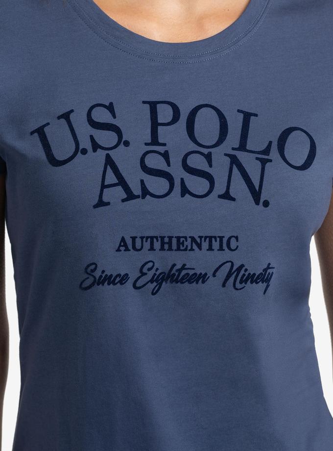 USPA TONAL FLOCKED SEMI SCOOP JERSEY T-SHIRT Best Seller