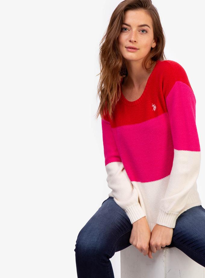 USPA TRI COLORBLOCK CREW NECK SWEATER Best Buy