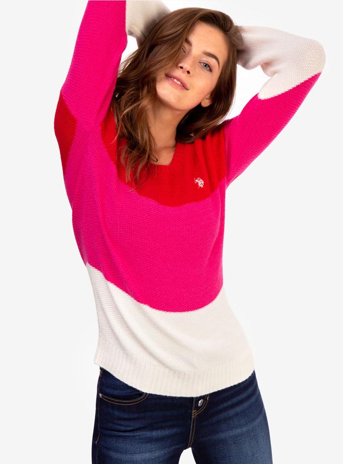 USPA TRI COLORBLOCK CREW NECK SWEATER Best Buy