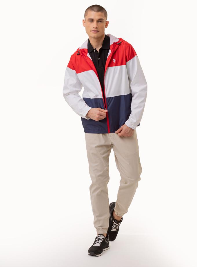 USPA TRI COLORBLOCK HEATHERED WINDBREAKER Same Day Delivery