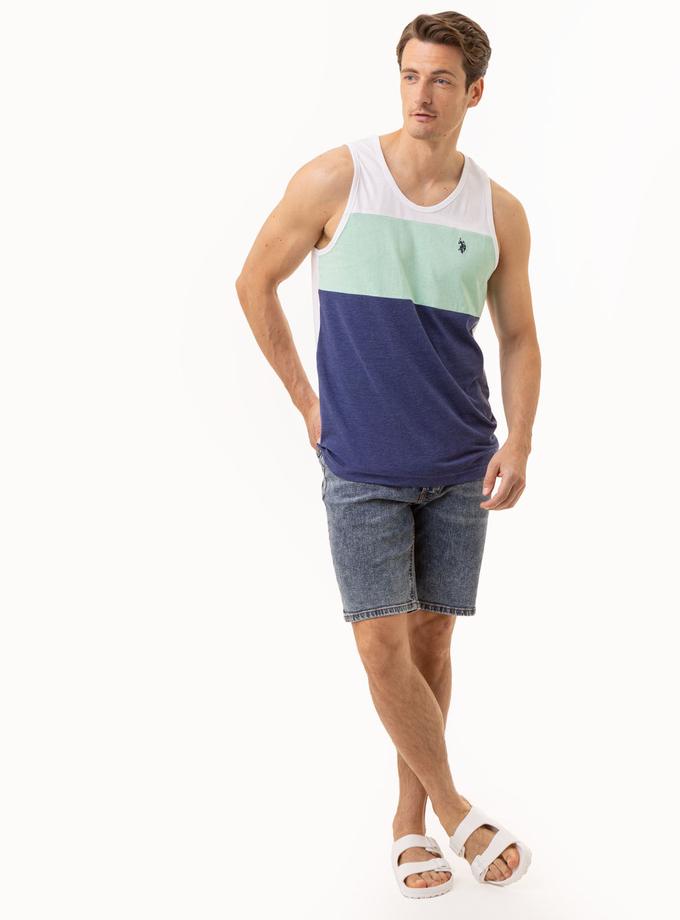 USPA TRI-COLORBLOCK JERSEY MUSCLE TANK New Arrival